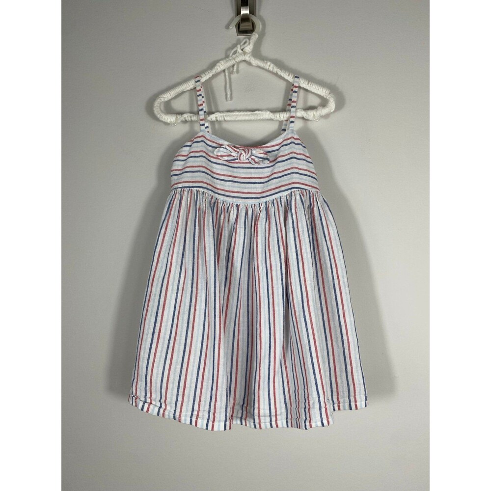 OshKosh B’gosh Girls Striped Linen Blend Sundress Size 3T Red White Blue